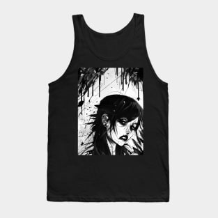 Obsidian Dreams: Black and White Artistry for Alternative Souls Tank Top